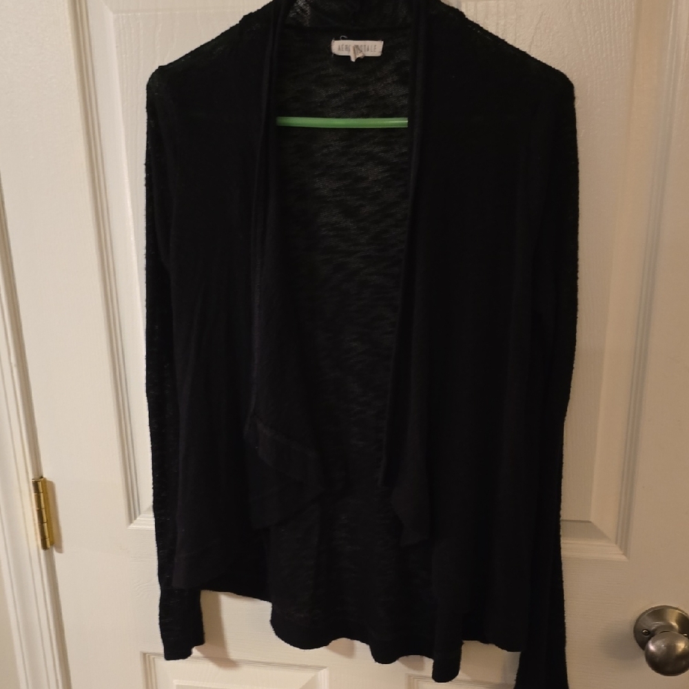 Aeropostale Black Draped Cardigan